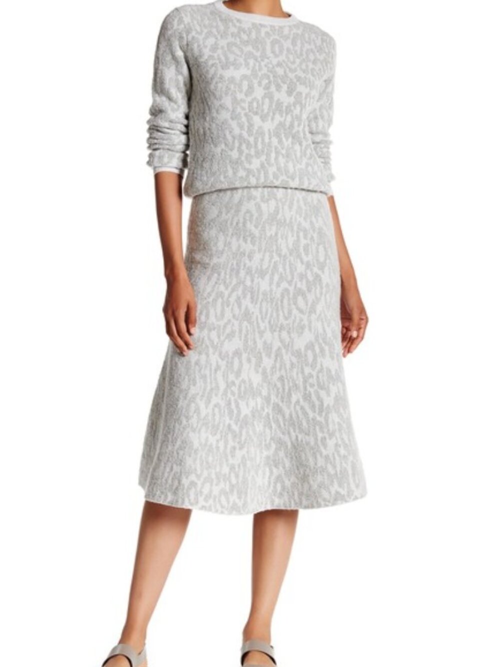 Theory Marivta Wool Blend Knit Skirt NWT Women’s Size M Heather Grey